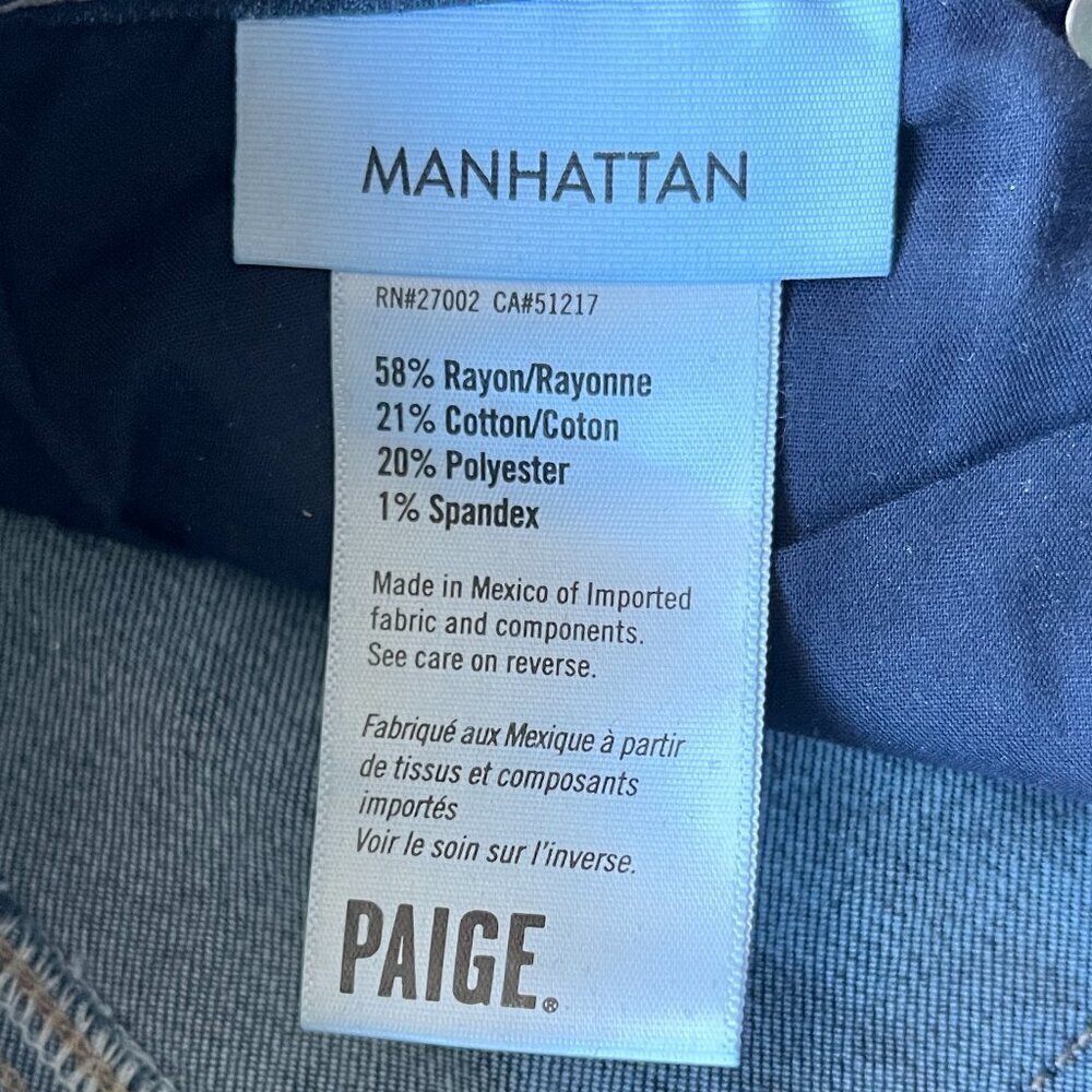 Paige Manhattan Bootcut Jeans Mid Rise Dark Wash Size 25 - Picture 4 of 7